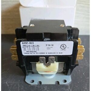 AC Contactor 2 Pole 24V AC 30A Heavy Duty Air Conditioner Con Size: 2P 30A 24Ve6